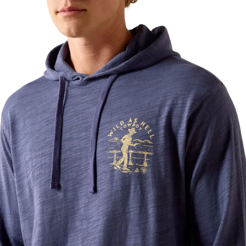 Ariat Men's Lightweight Retro Long Sleeve Hoodie - Nightshadow - Image 3
