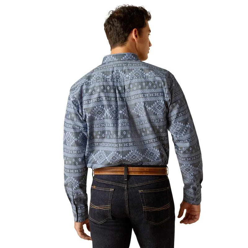 Ariat Men's Long Sleeve Eddie Classic Fit Shirt - Navy - Image 2