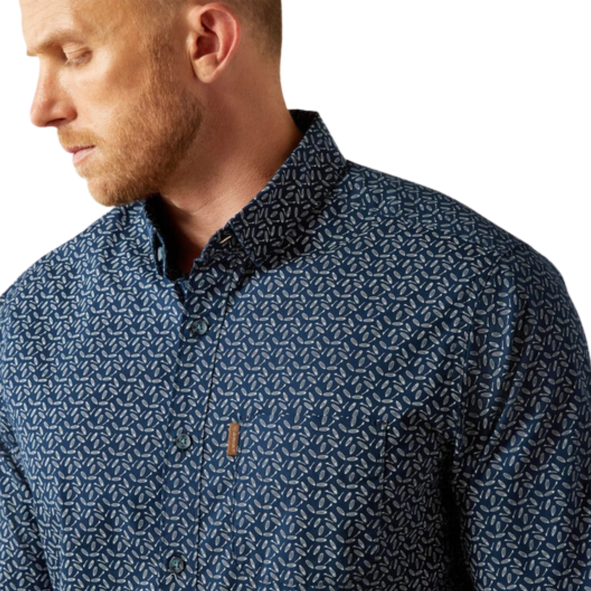 Ariat Men's Long Sleeve Marin Modern Fit Shirt- Navy - Image 2