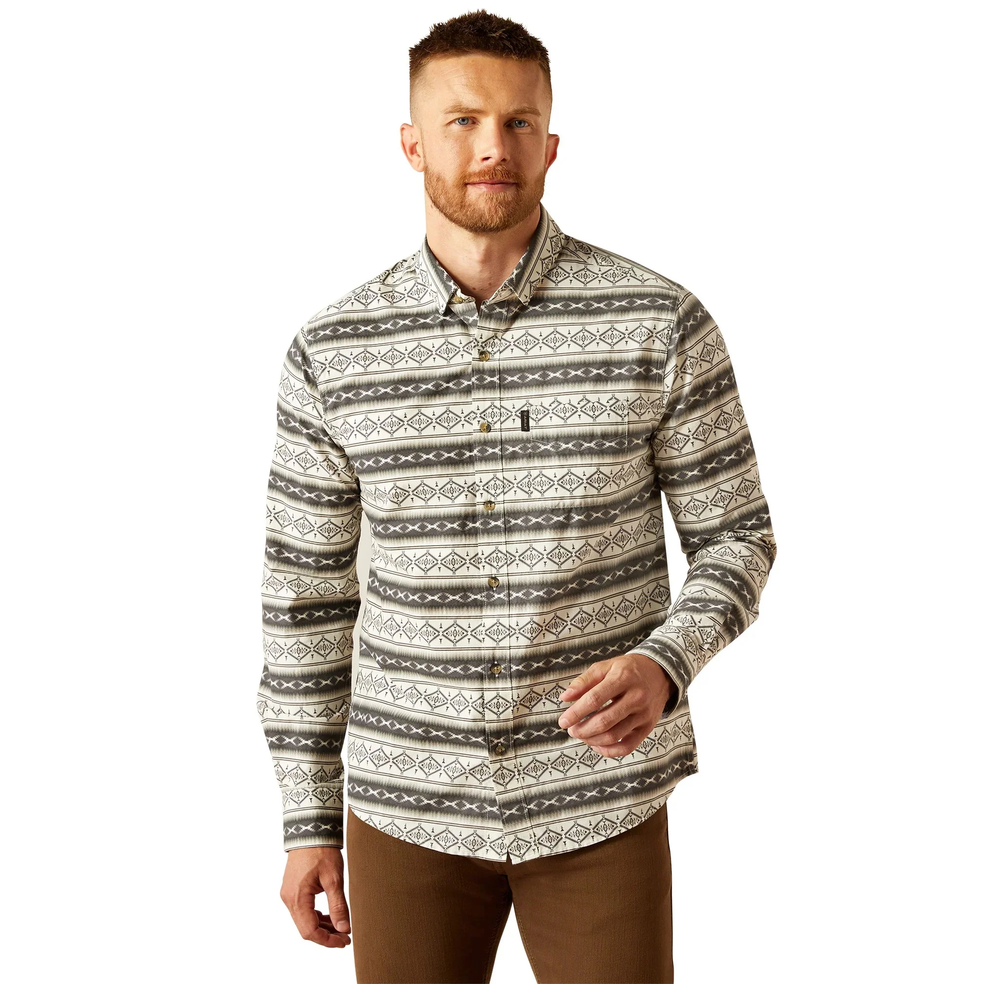 Ariat Men's Marquis Long Sleeve Modern Fit Shirt - Cream