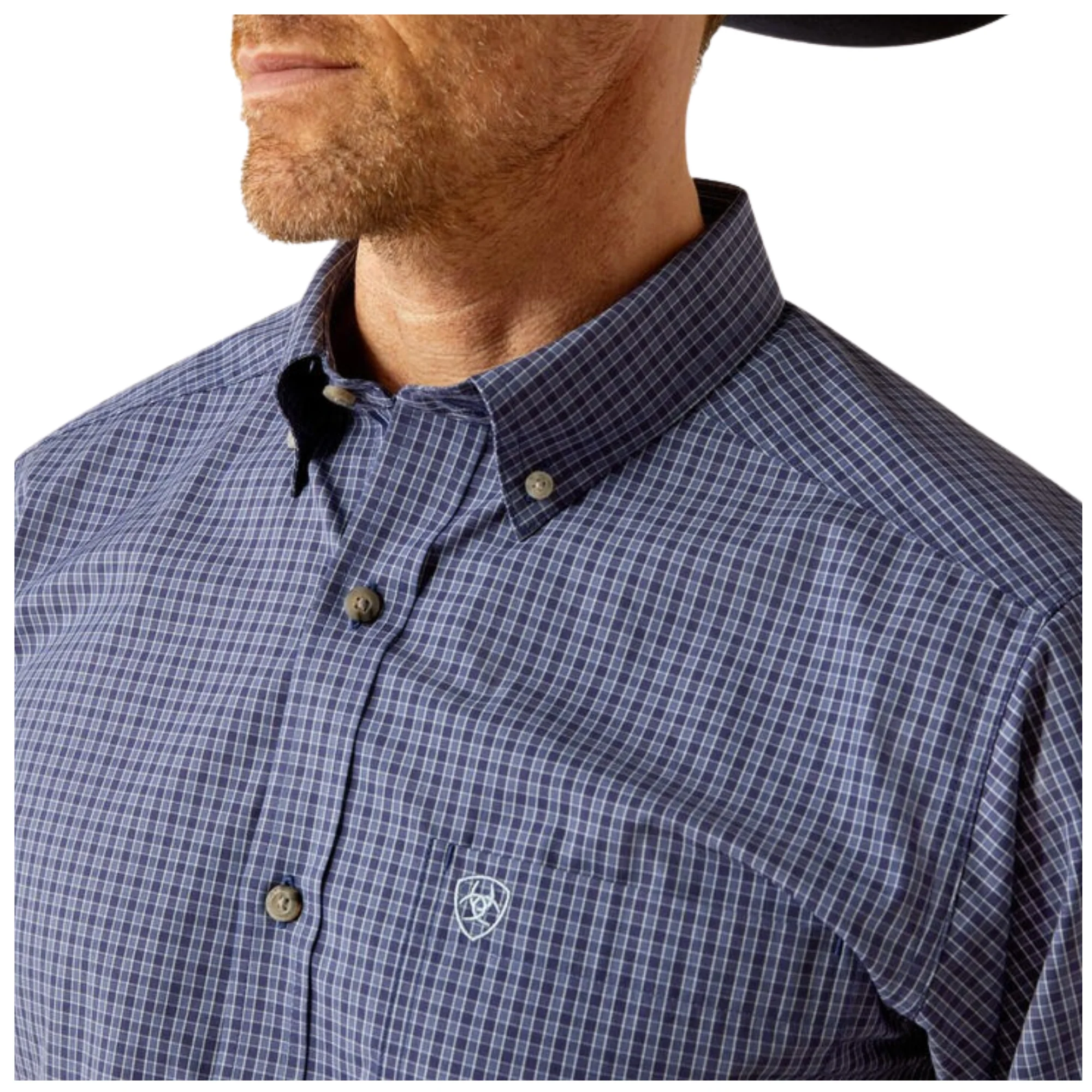 Ariat Men's Long Sleeve Pro Series Calvin Classic Fit Shirt- Navy - Image 2