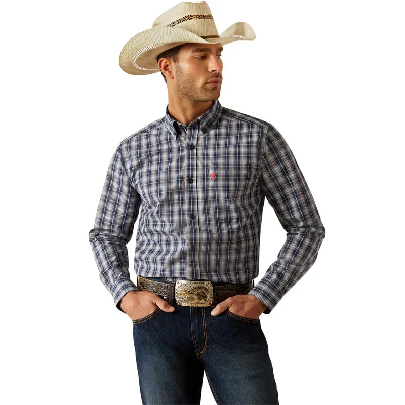 Ariat Men's Long Sleeve Pro Series Colston Fitted Shirt - Navy