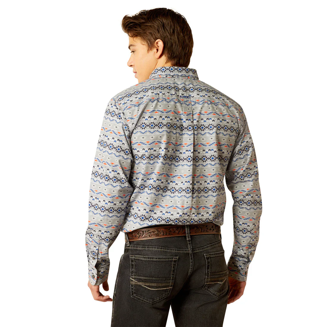 Ariat Men's Long Sleeve Richie Fitted Shirt - Grey - Image 2
