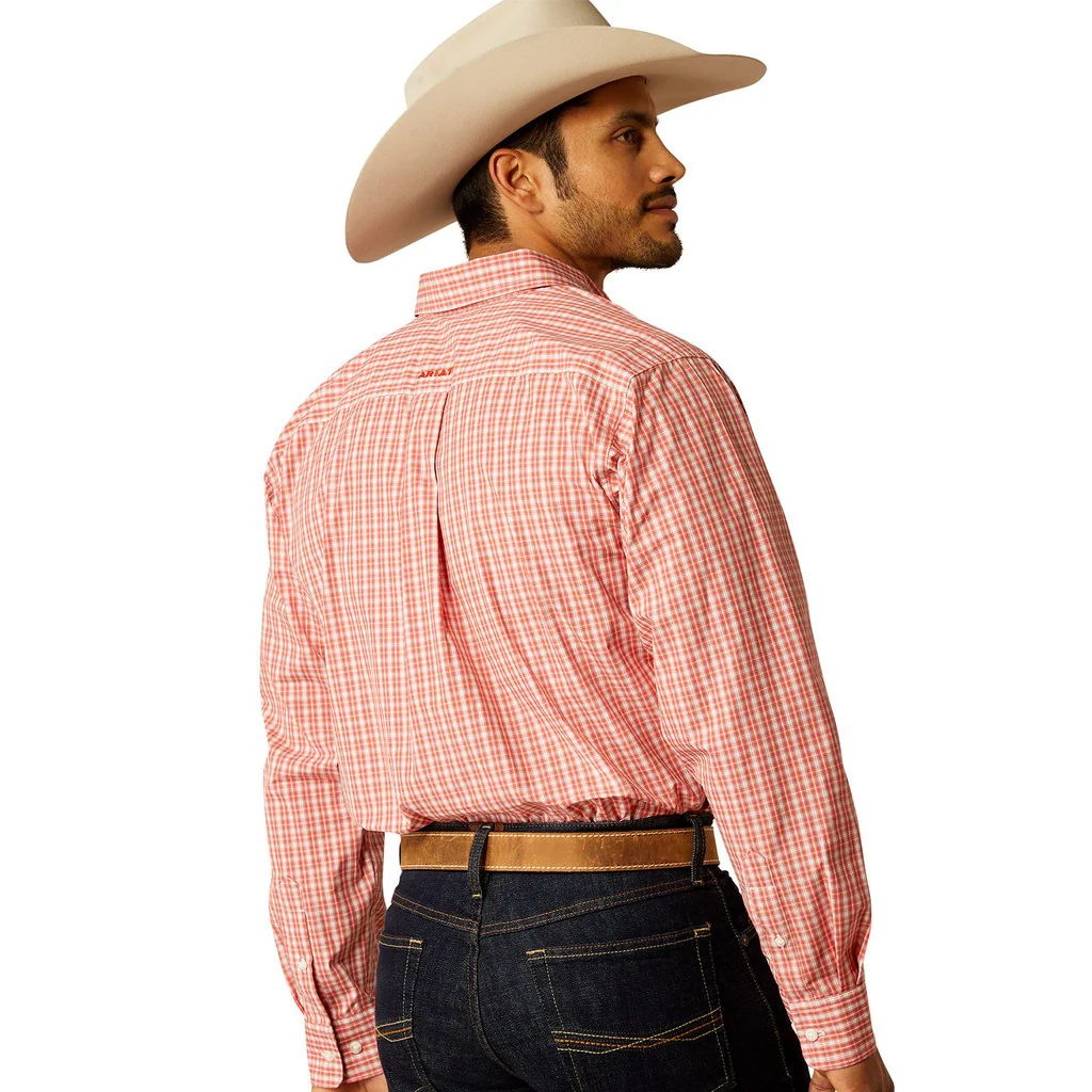 Ariat Men's Pro Series Roscoe Classic Fit Long Sleeve Shirt - Red - Image 2