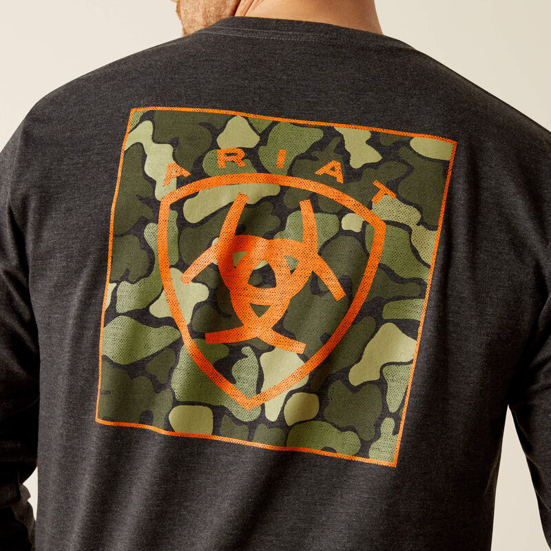 Ariat Men's Long Sleeve Wetlands Nature Tee Shirt - Charcoal Heather - Image 3