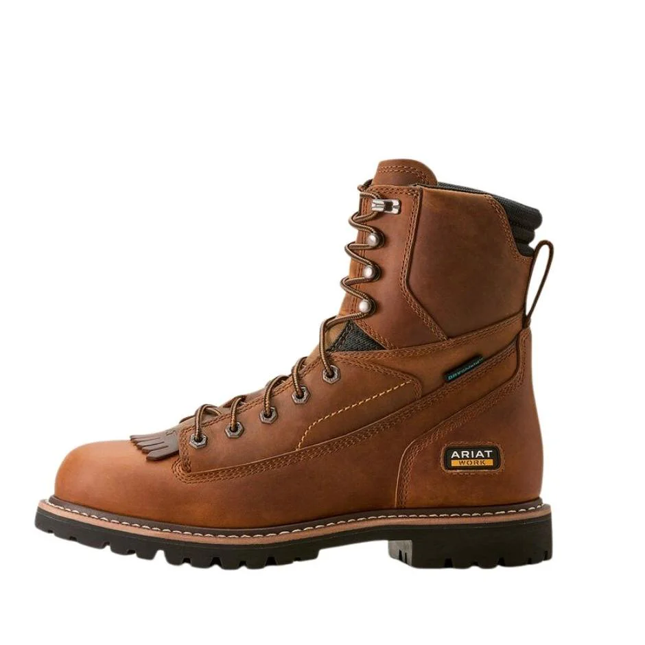 Ariat Men's Longview Shock Shield Waterproof Work Boot 8" - Copper Brown - Image 2