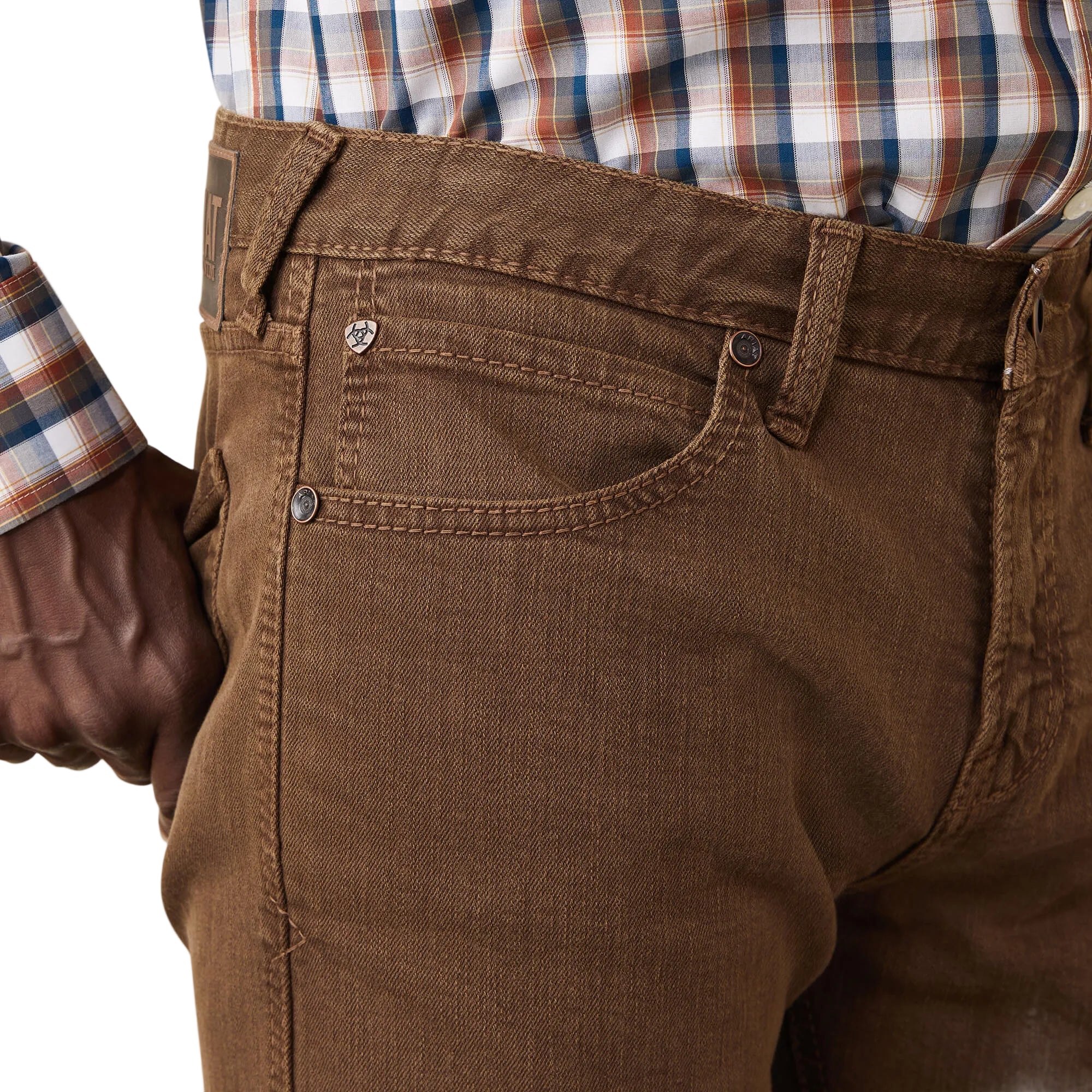 **Ariat Men's M7 Grizzly Straight Jeans - Peat - Image 4