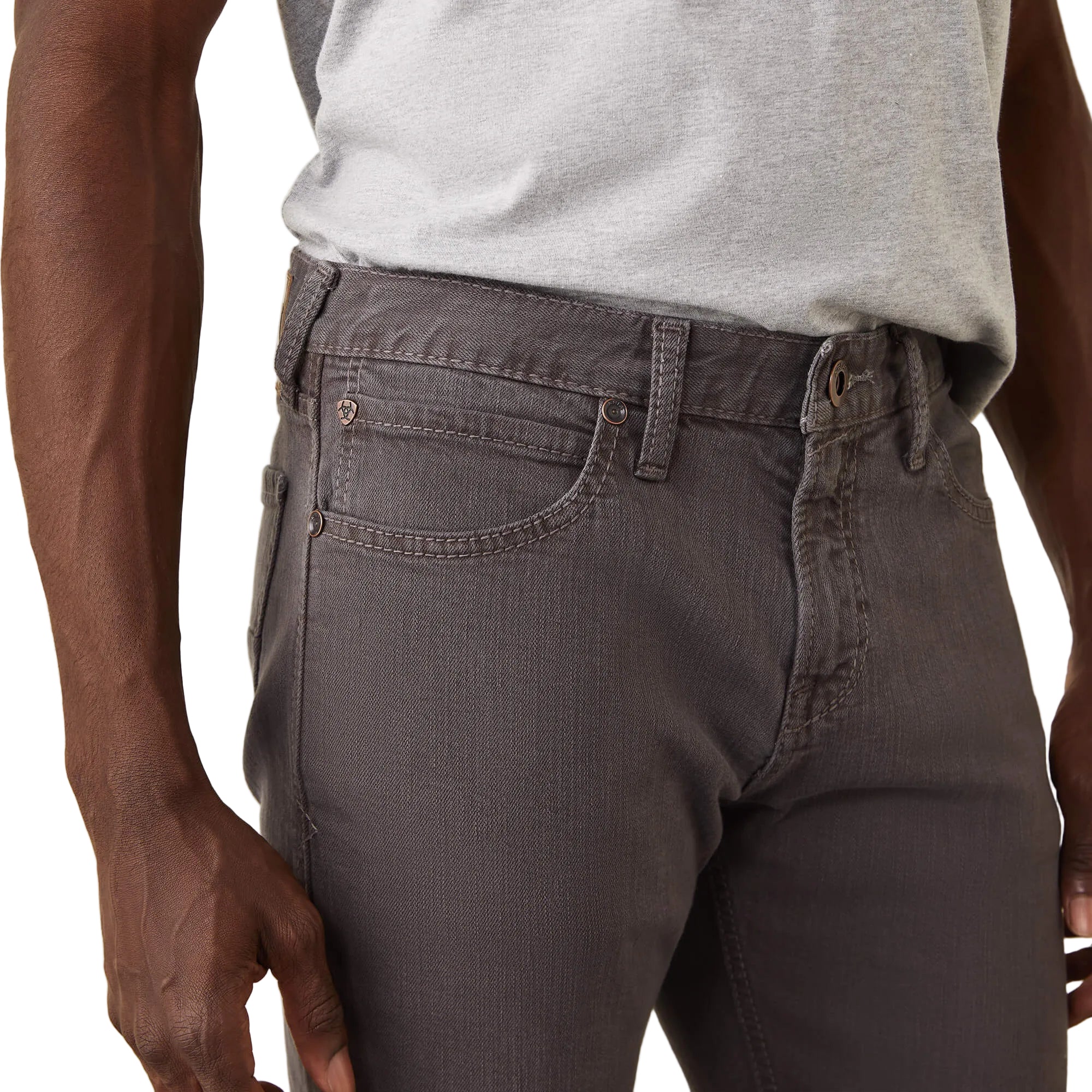 **Ariat Men's M7 Straight Grizzly Straight Jeans - Charcoal - Image 3