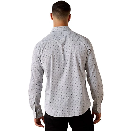 Ariat Men's Mercer Modern Fit Long Sleeve Shirt - Night Shadow Geo Cube Print - Image 2