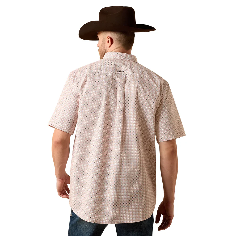 Ariat Men's Nelson Short Sleeve Classic Fit Shirt Almond Oil - Image 2