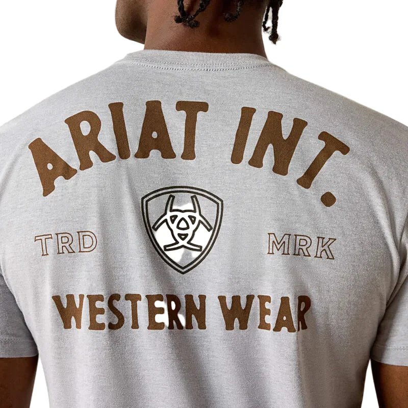 Ariat Men's Outline Shop Short Sleeve Tee Shirt - Pewter - Image 3