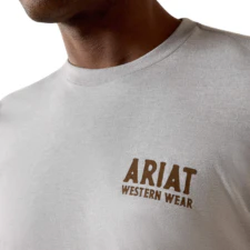 Ariat Men's Outline Shop Short Sleeve Tee Shirt - Pewter - Image 4