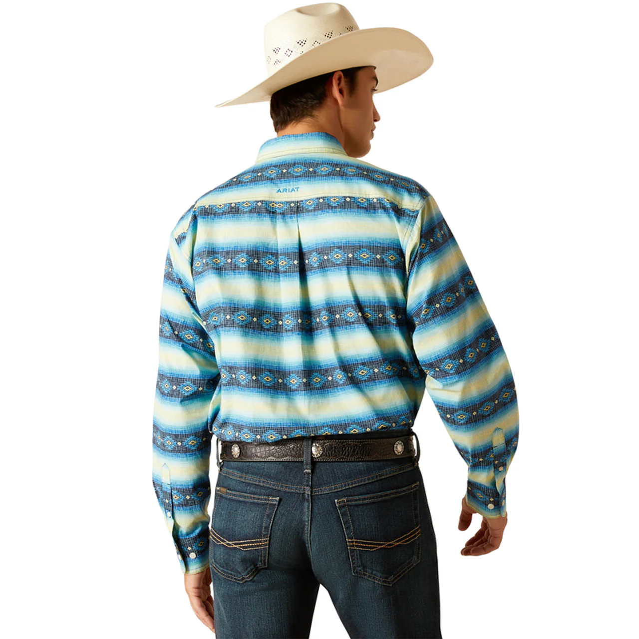 Ariat Men's Penn Long Sleeve Shirt - Blue - Image 2