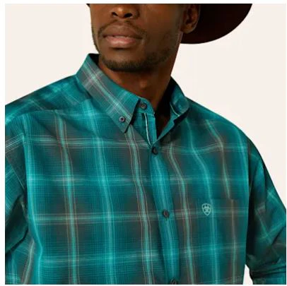 Ariat Men's Pro Bear Long Sleeve Western Shirt - Dark Teal - Image 3