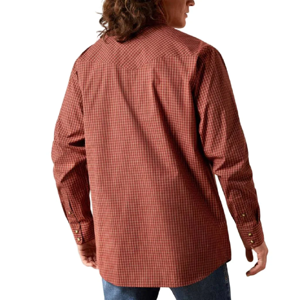 Ariat Men's Pro Fabian Plaid Pearl Snap Long Sleeve Shirt - Red - Image 2