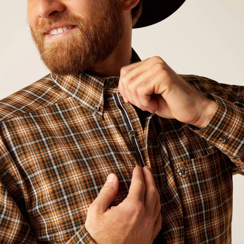Ariat Men's Pro Norris Long Sleeve Fitted Shirt - Frair Brown - Image 4
