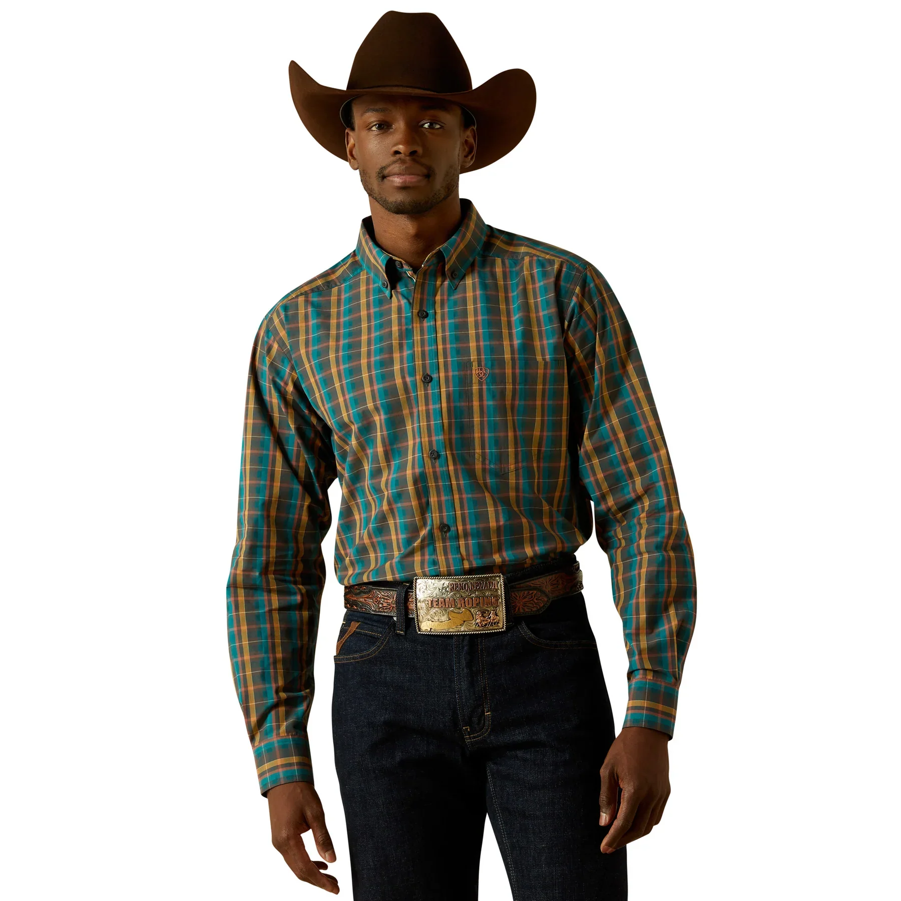 Ariat Men's Pro Series Bowie Fitted Long Sleeve Shirt - Dark Teal