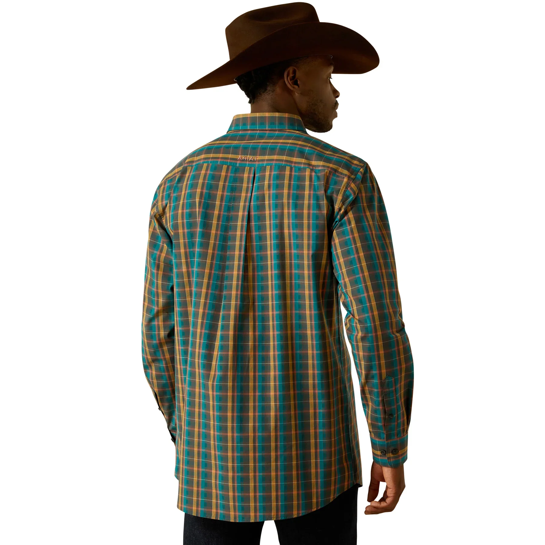 Ariat Men's Pro Series Bowie Fitted Long Sleeve Shirt - Dark Teal - Image 2