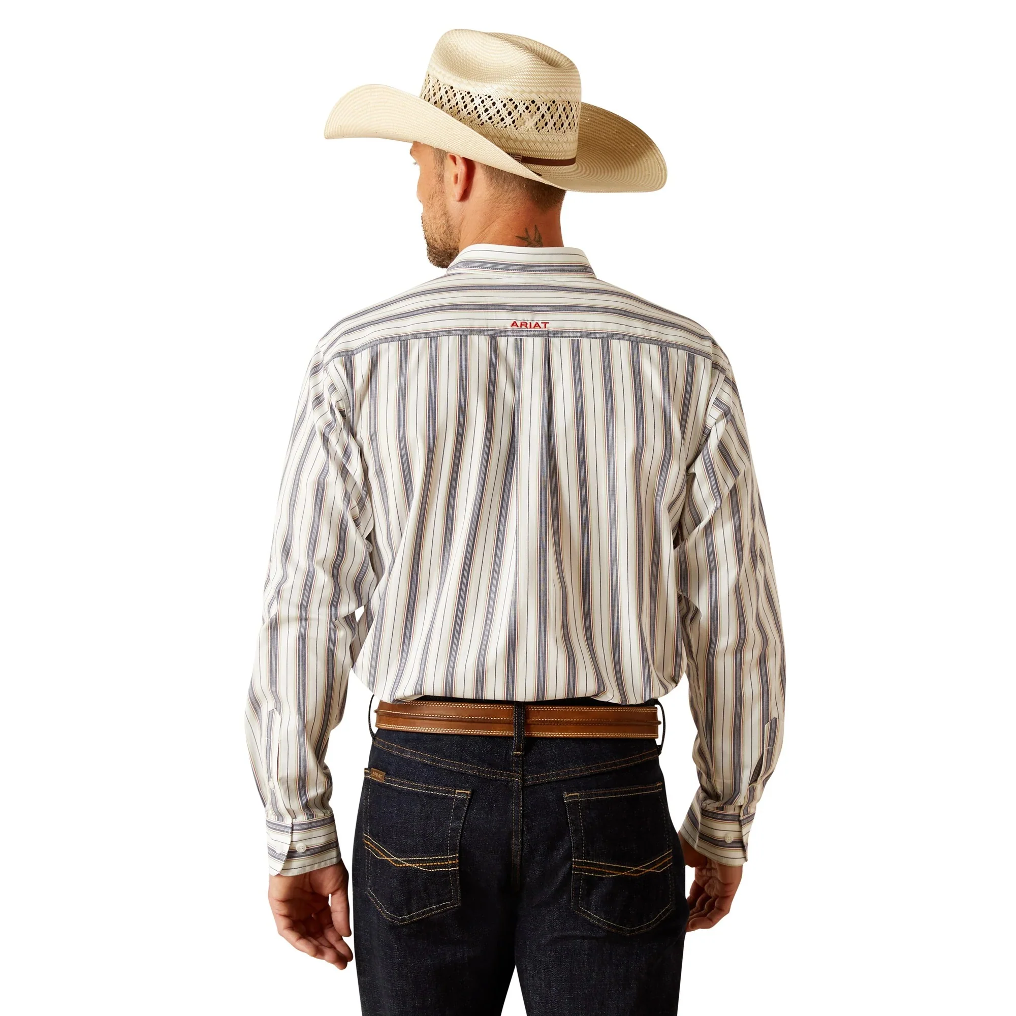 Ariat Men's Pro Series Dean Long Sleeve Shirt - White - Image 2