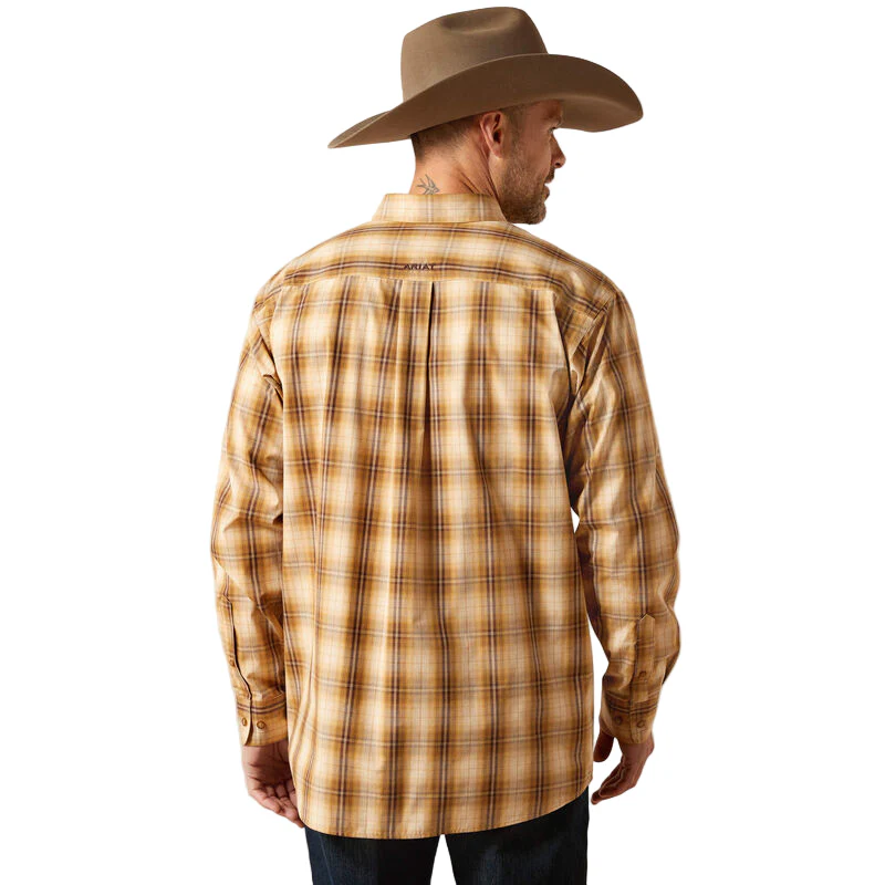 Ariat Men's Pro Series Tiger Classic Fit Long Sleeve Shirt - Mustard - Image 2