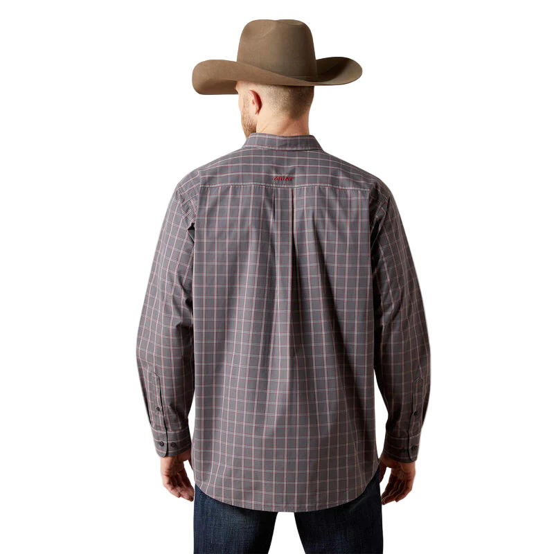 Ariat Men's Pro Series Tucker Classic Fit Long Sleeve Shirt - Grey - Image 2