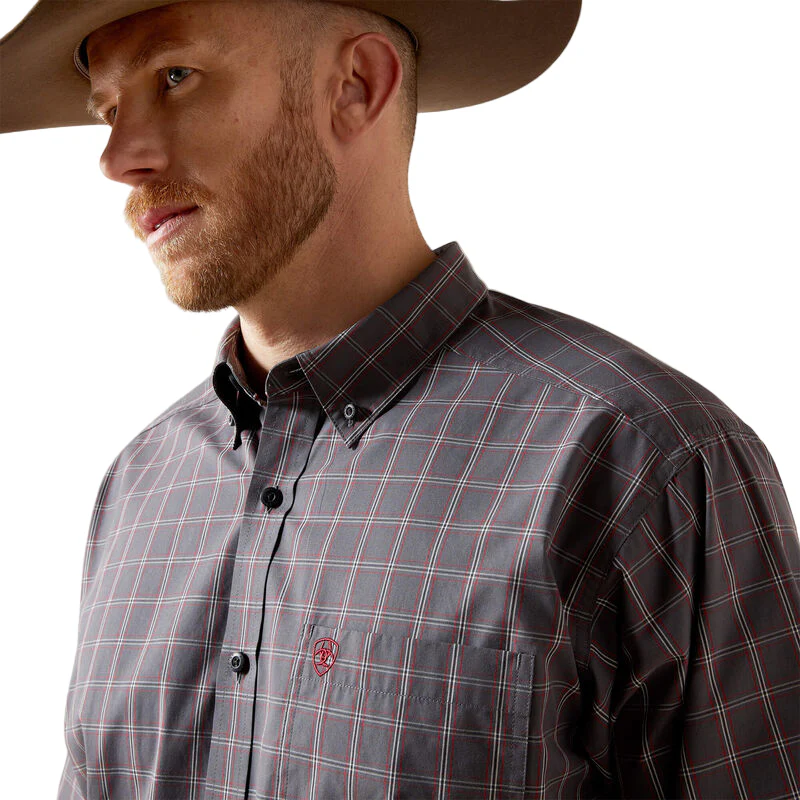 Ariat Men's Pro Series Tucker Classic Fit Long Sleeve Shirt - Grey - Image 3
