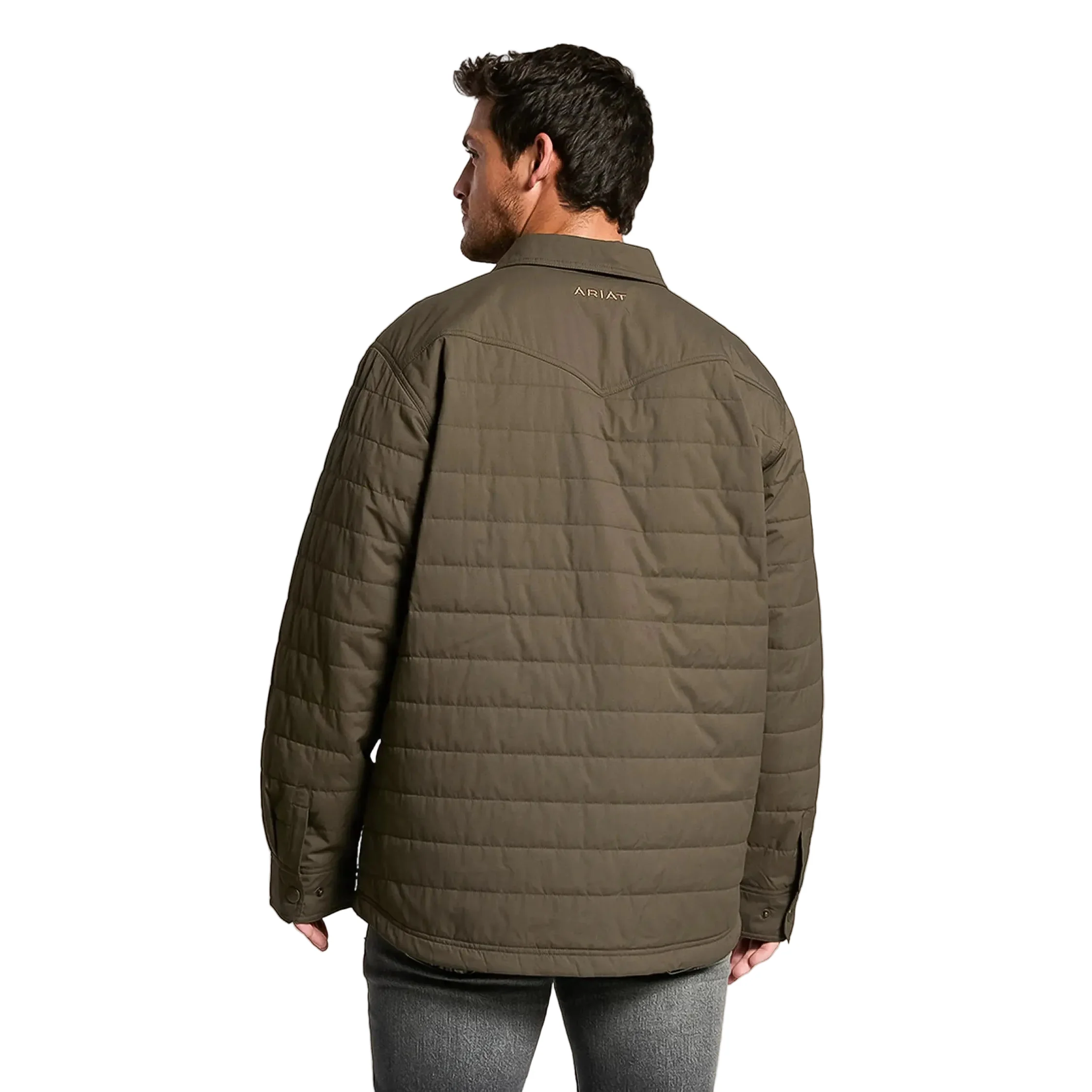 Ariat Men's Quilted Shirt Jacket - Dark Green - Image 2