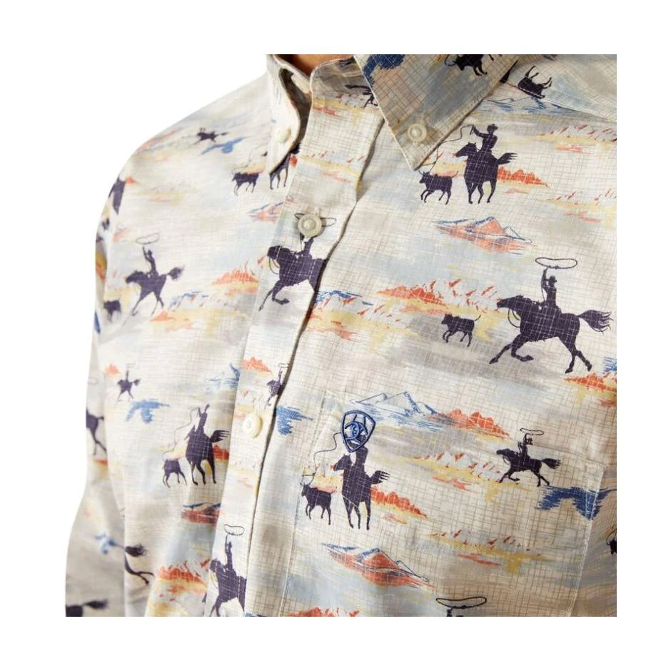 Ariat Men's Ryker Long Sleeve Shirt - Light Blue - Image 2