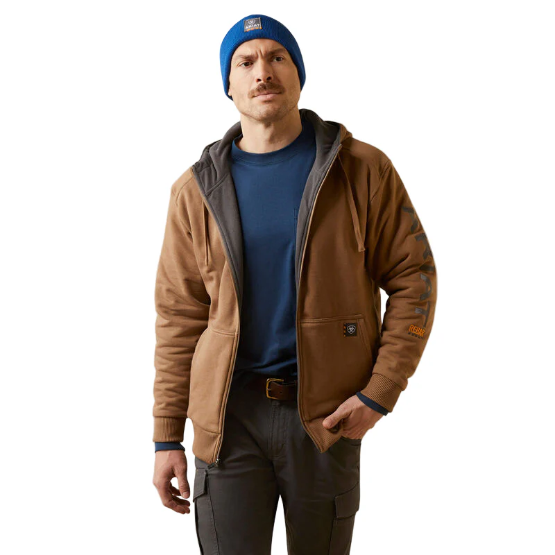 Ariat Men's Rebar All-Weather Full Zip Hoodie - Rebar Khaki