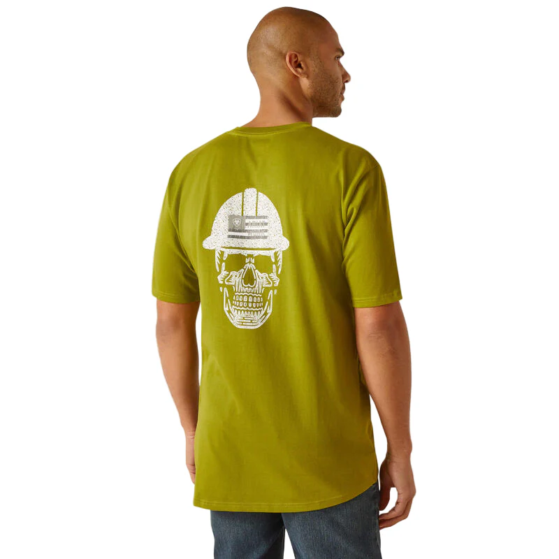 Ariat Men's Rebar Cotton Strong Roughneck T-Shirt - Going Green - Image 2