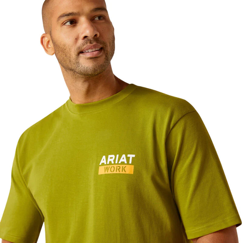 Ariat Men's Rebar Cotton Strong Roughneck T-Shirt - Going Green - Image 4