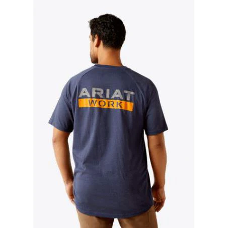 Ariat Men's Rebar Cotton Strong Short Sleeve Logo Tee Shirt- Multiple Colors - Image 2