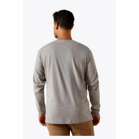 Ariat Men's Rebar Cotton Strong Standard Pocket LS Tee Shirt - Multiple Colours - Image 2
