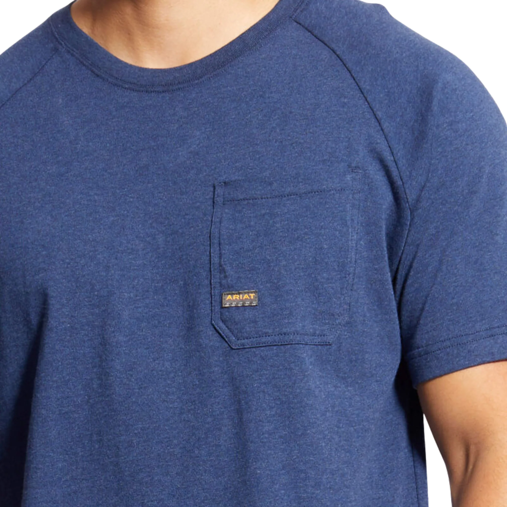 Ariat Men's Rebar Cotton Strong T-Shirt - Navy Heather - Image 2