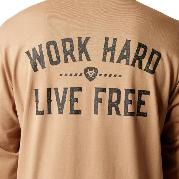 Ariat Men's Rebar Cotton Strong WHLF Long Sleeve Shirt - Rebar Khaki - Image 2