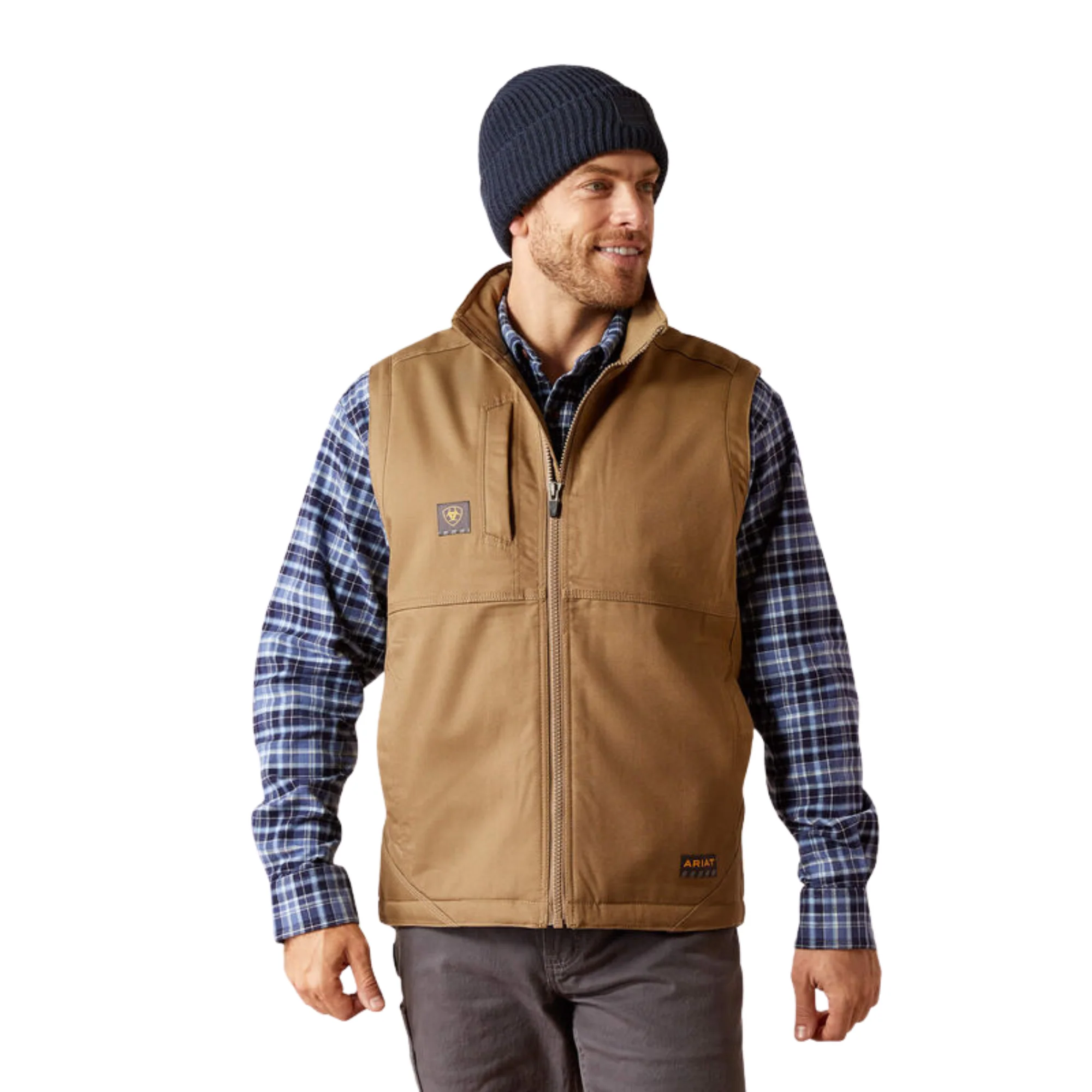 Ariat Men's Rebar DuraCanvas Vest Field Khaki