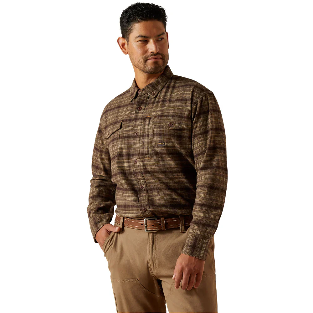 Ariat Men's Rebar Flannel Durastretch Work Shirt - Wren