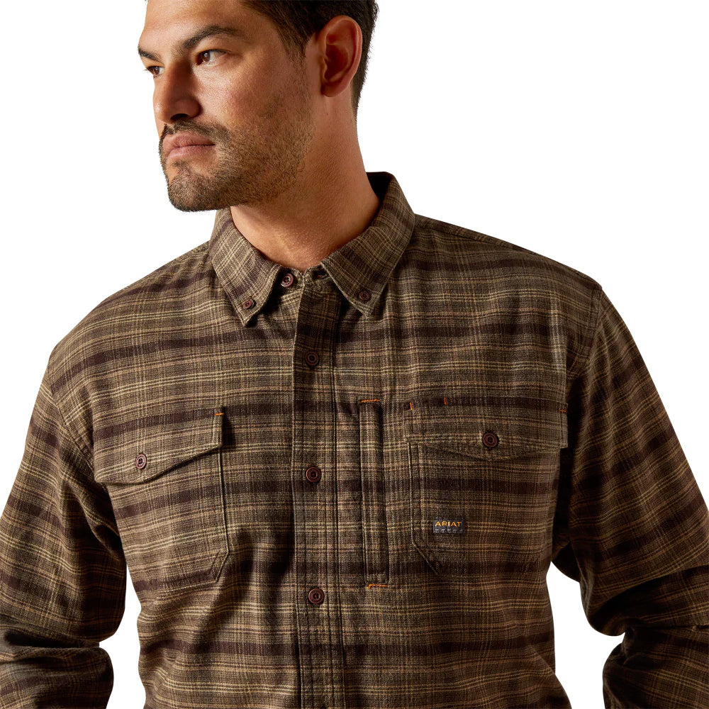Ariat Men's Rebar Flannel Durastretch Work Shirt - Wren - Image 3