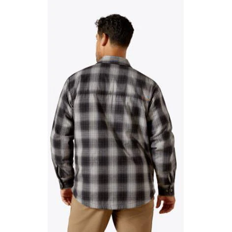 Ariat Men's Rebar Flannel Insulated Shirt Jacket - Black - Image 2
