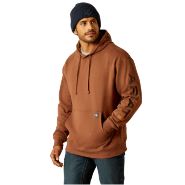 Ariat Men's Rebar Graphic Hoodie - Aztec/Coffee Bean