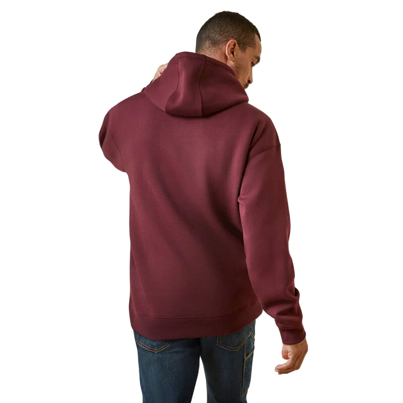 Ariat Men's Rebar Graphic Hoodie - Malbec - Image 2