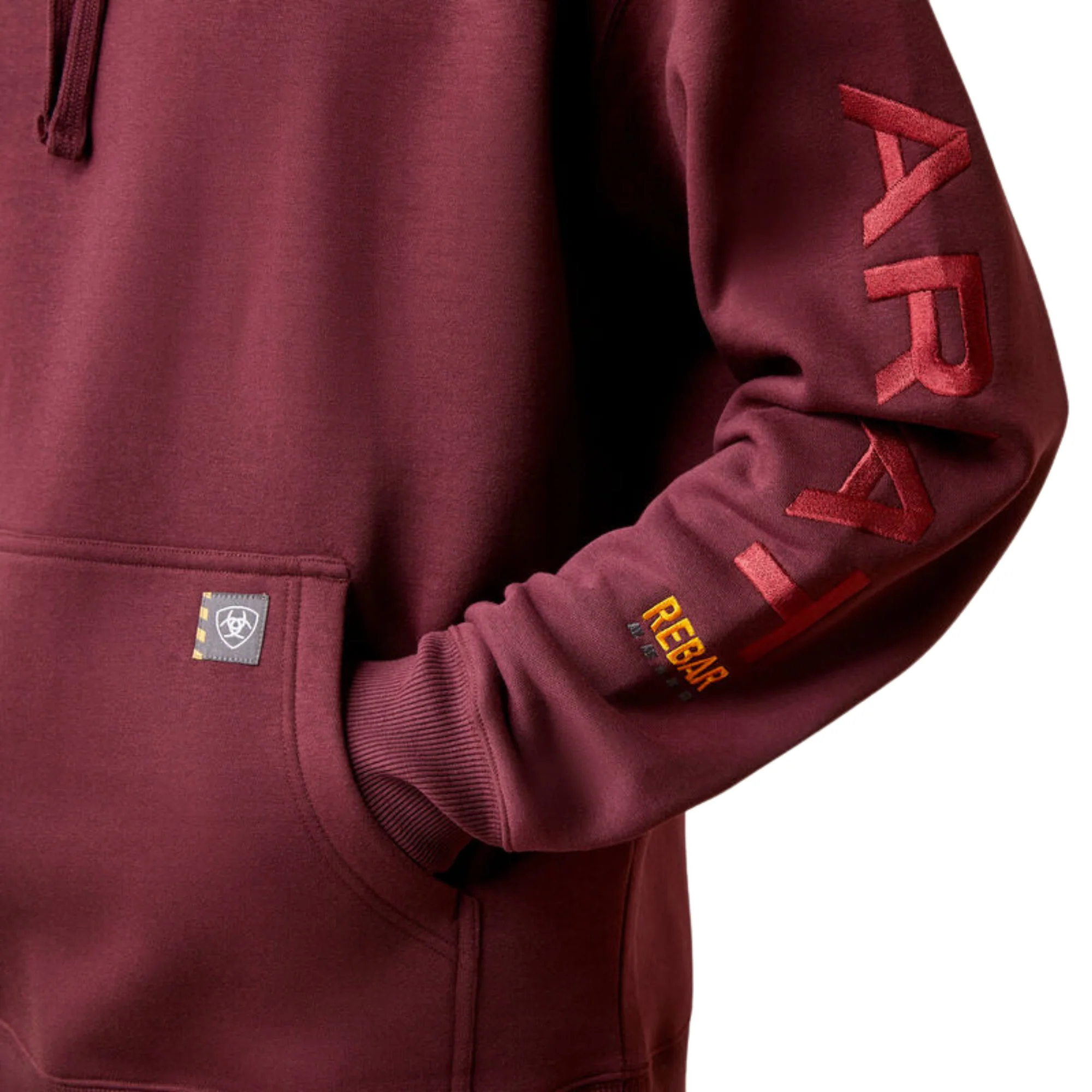 Ariat Men's Rebar Graphic Hoodie - Malbec - Image 3