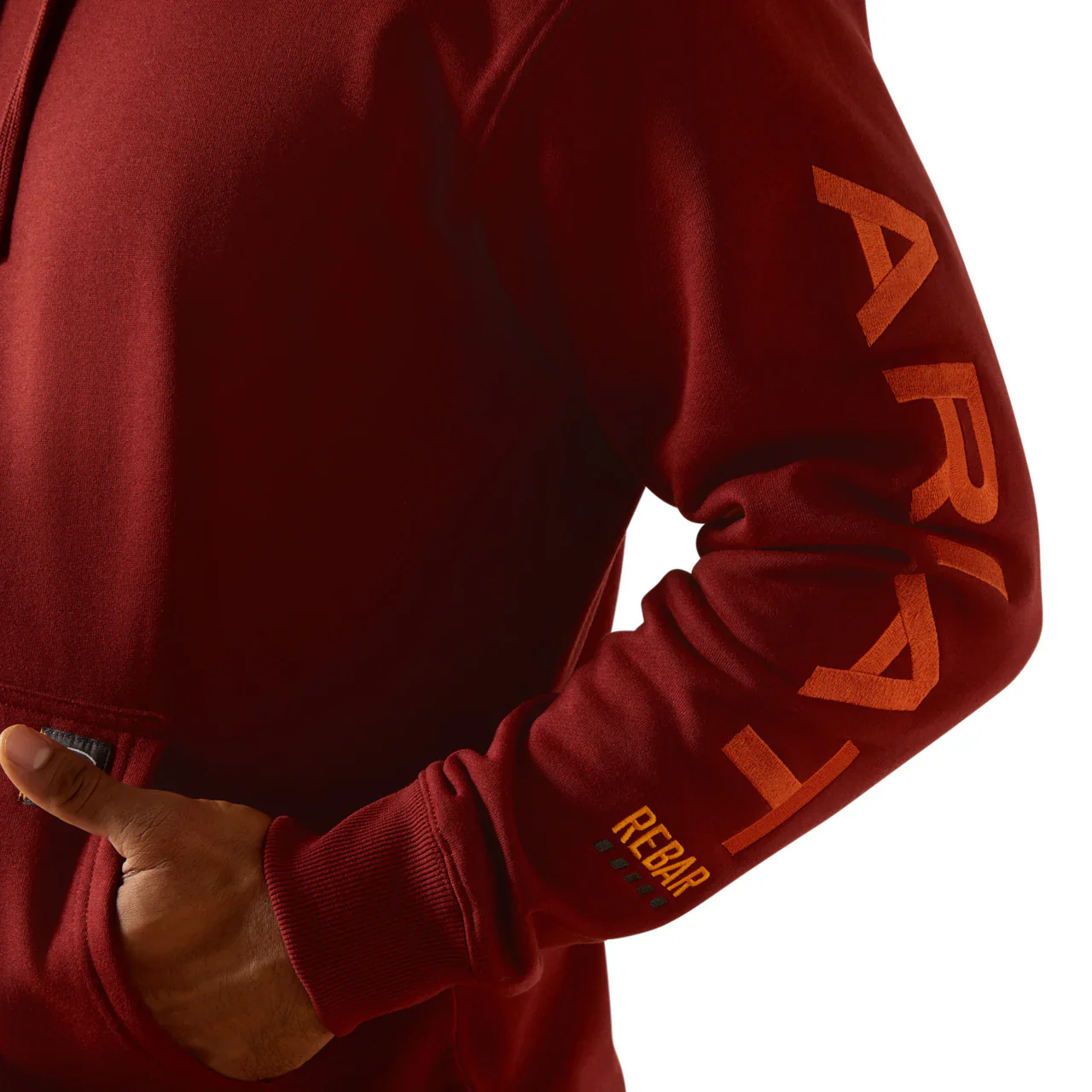 Ariat Men's Rebar Graphic Hoodie - Russet Brown / Potter's Clay - Image 3