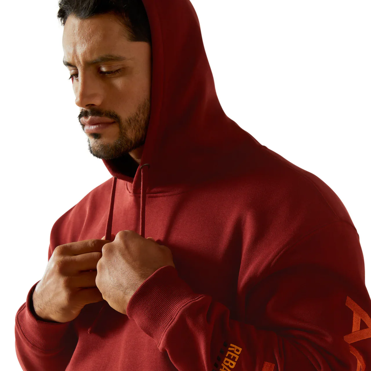 Ariat Men's Rebar Graphic Hoodie - Russet Brown / Potter's Clay - Image 4