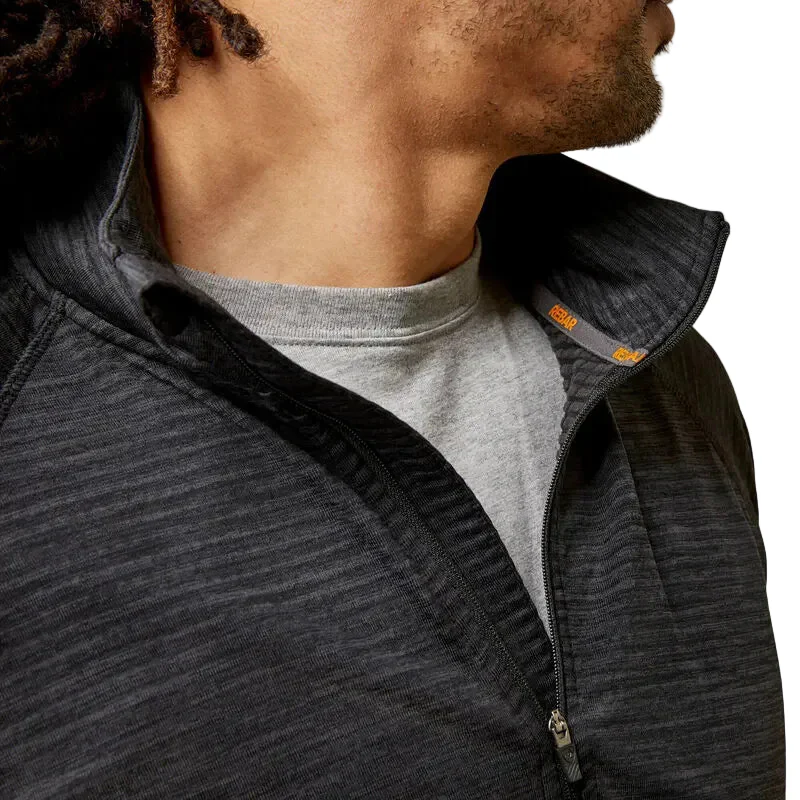 Ariat Men's Rebar Gridwork Baselayer 1/4 Zip T-Shirt - Black - Image 3