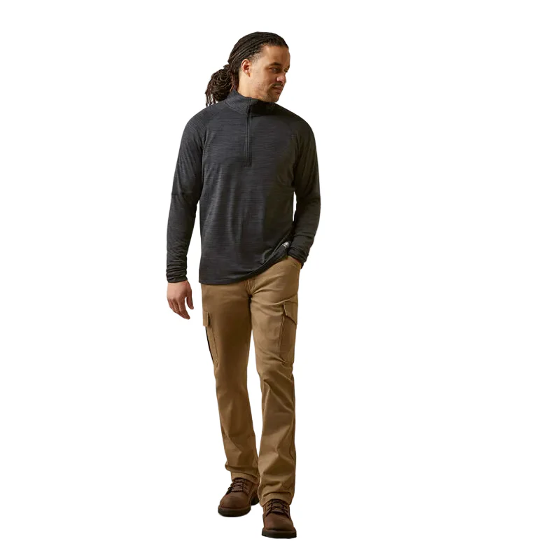 Ariat Men's Rebar Gridwork Baselayer 1/4 Zip T-Shirt - Black - Image 5