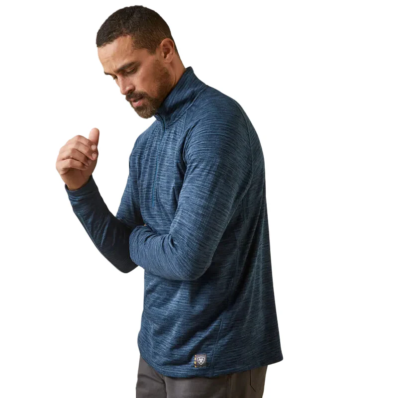 Ariat Men's Rebar Groundwork Baselayer 1/4 Zip T-Shirt - Blue Wink Teal