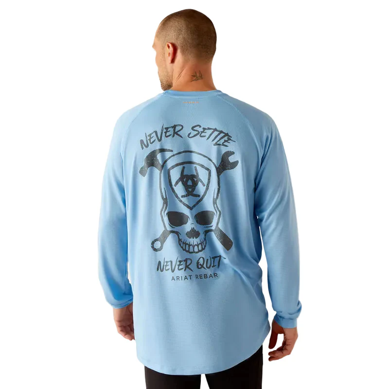 Ariat Men's Rebar Heat Fighter Jolly Wrencher T-Shirt - Stratosphere Blue - Image 2