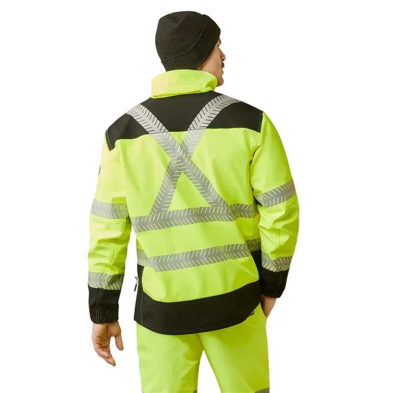 Ariat Men's Rebar Hi-Vis Softshell Jacket Hi-Vis Yellow - Image 2