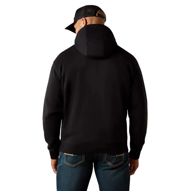 Ariat Men's Rebar Lightweight Duct Logo Hoodie - Black - Image 2